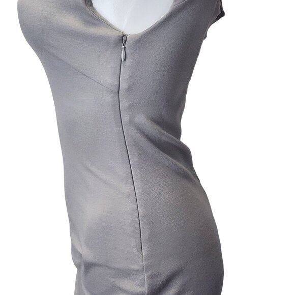 Bebe Interweave Deep V Dress Gray Small NWT - Picture 7 of 16
